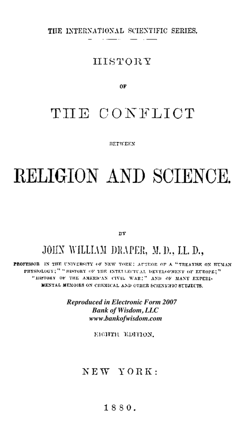 (image for) History of the Conflict between Religion and Science